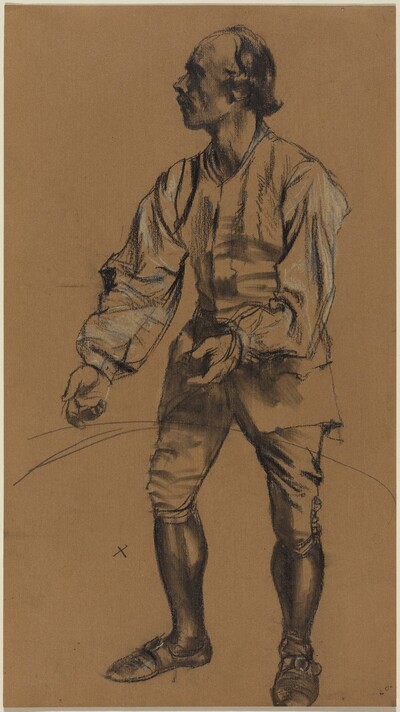 Richard Menzel Posing in Eighteenth-Century Costume