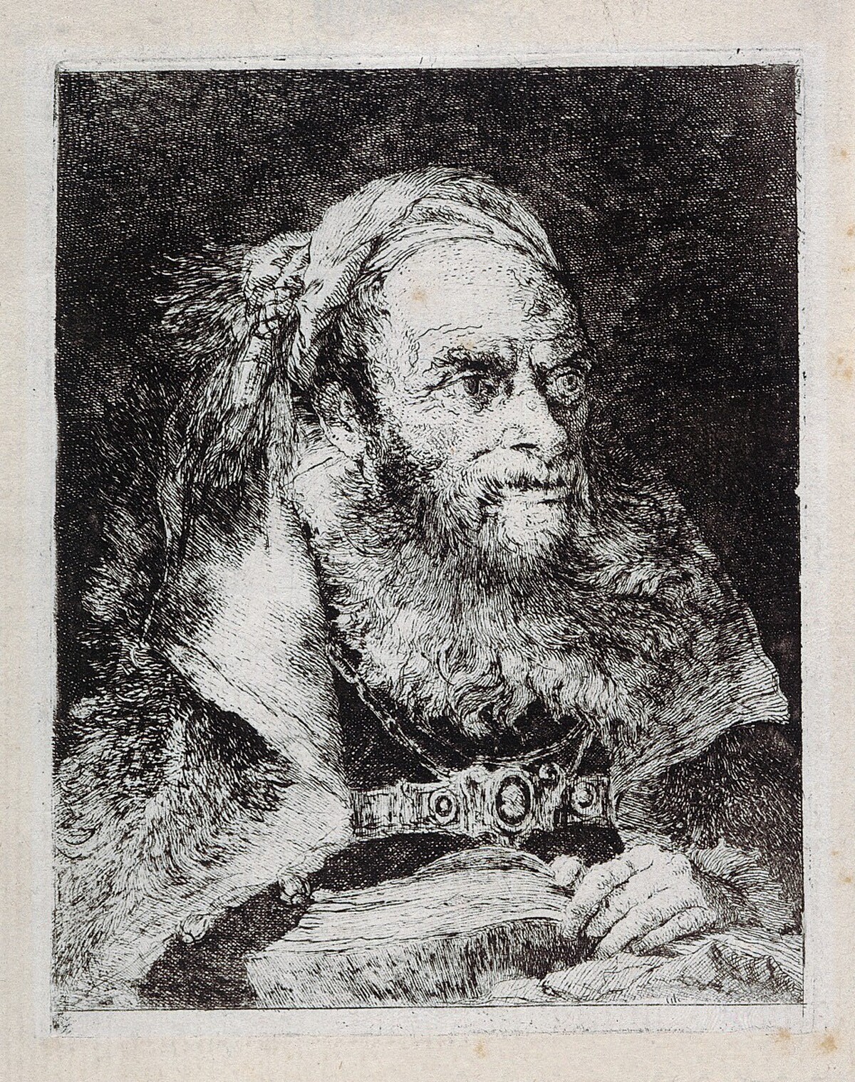 Old Man with an Open Book by Giovanni Domenico Tiepolo