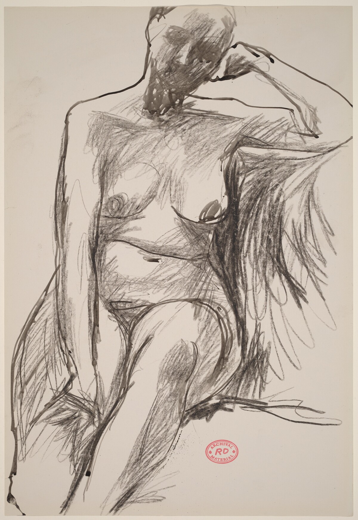 Untitled [seated female nude with resting on left arm] by Richard Diebenkorn