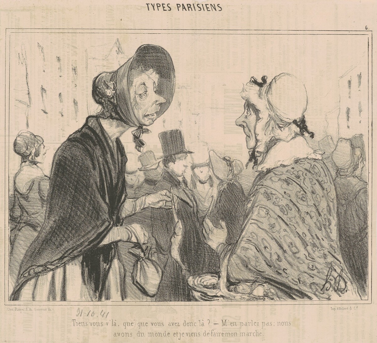 Tiens vous v'la, què que vous avez donc la by Honoré Daumier