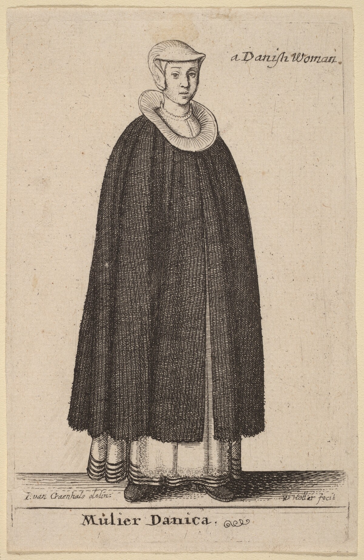 Mulier Danica by Wenceslaus Hollar after Hendrik J. van Craenhals