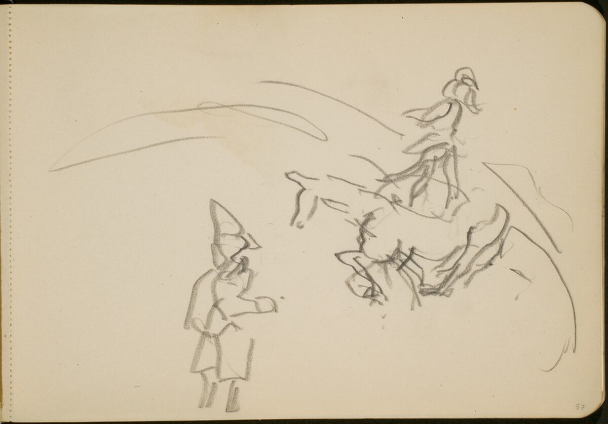 Manege mit Pferd und Clown (Circus Ring with a Horse and Clown) [p. 57] by Max Beckmann