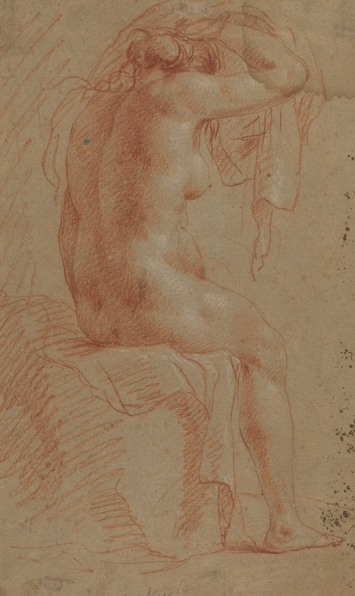 Nude Female Figure [verso] by Italian 17th Century