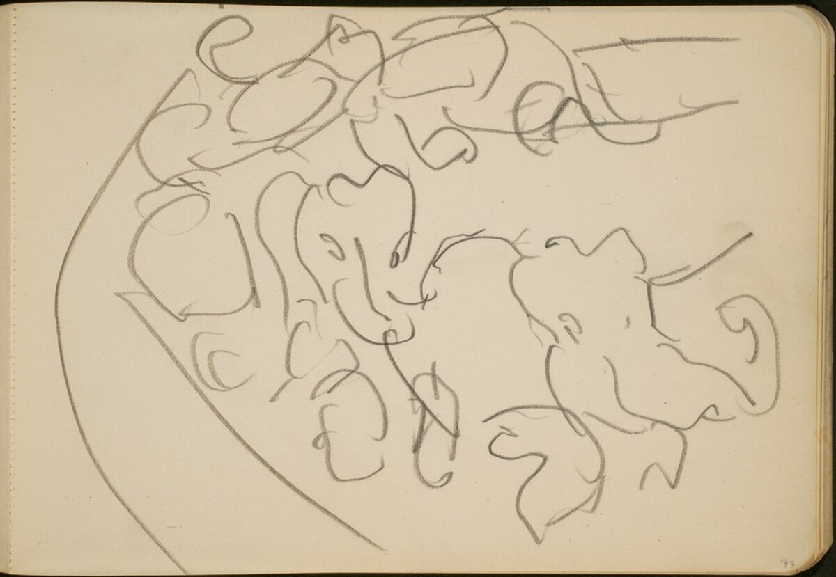 Zirkusnummer mit Elefanten (Elephants Performing) [p. 77] by Max Beckmann