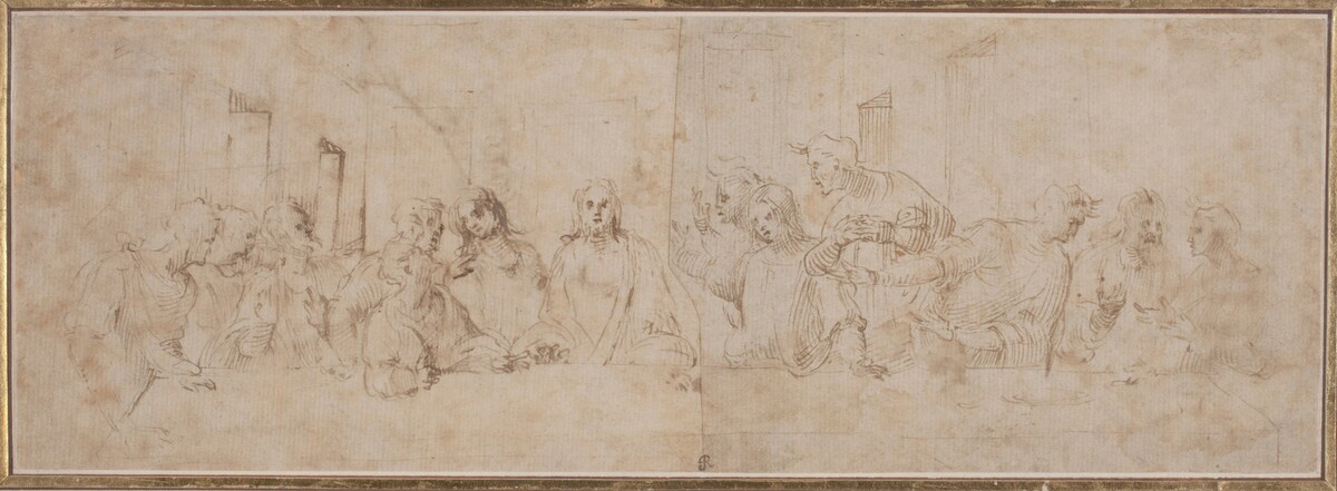a) The Last Supper; b) Putti by Vincenzo Tamagni, after Leonardo da Vinci