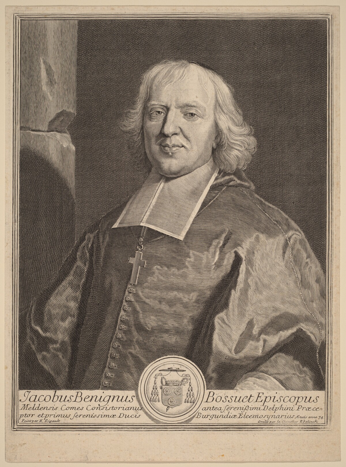 Jacques Benigne Bossuet by Gerard Edelinck after Hyacinthe Rigaud