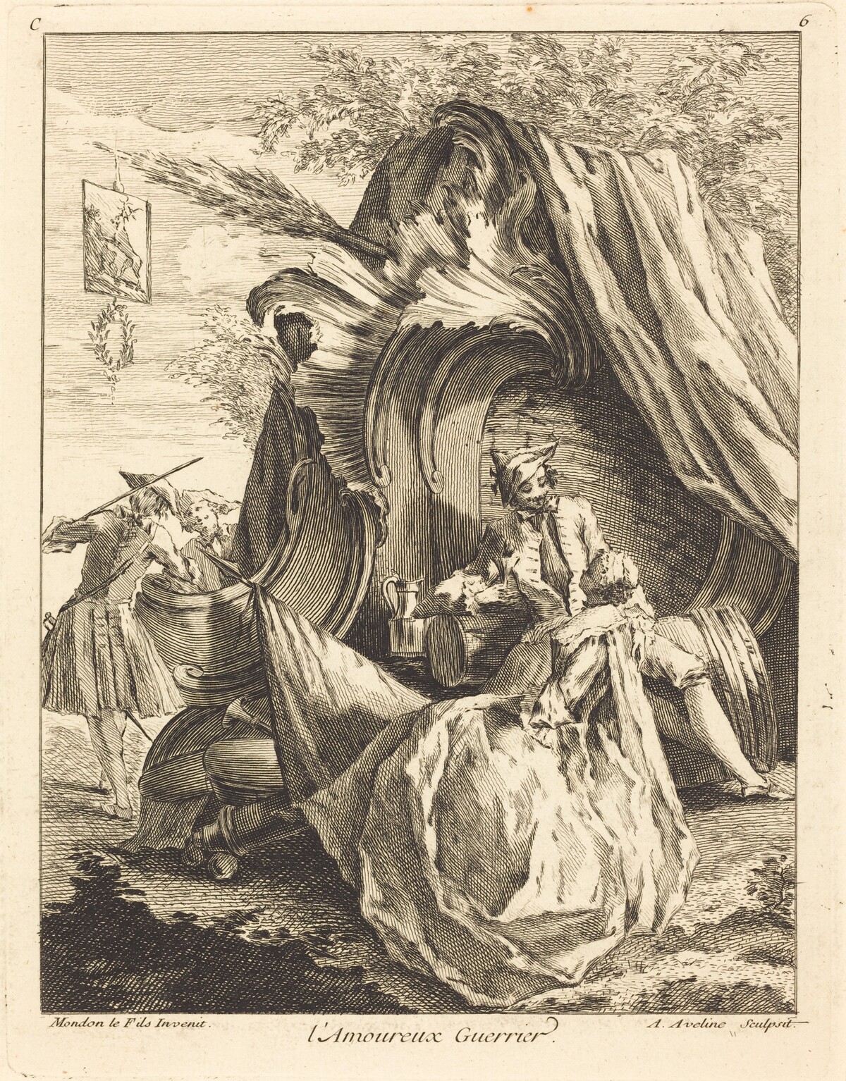 l'Amoureux Guerrier by Antoine Aveline after Jean Mondon