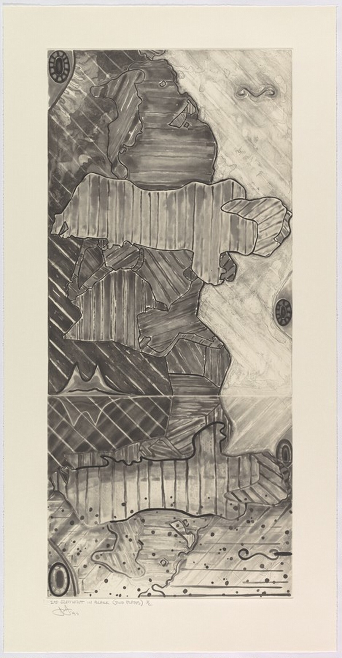 Green Angel 2 [2nd element in black proof] by Jasper Johns