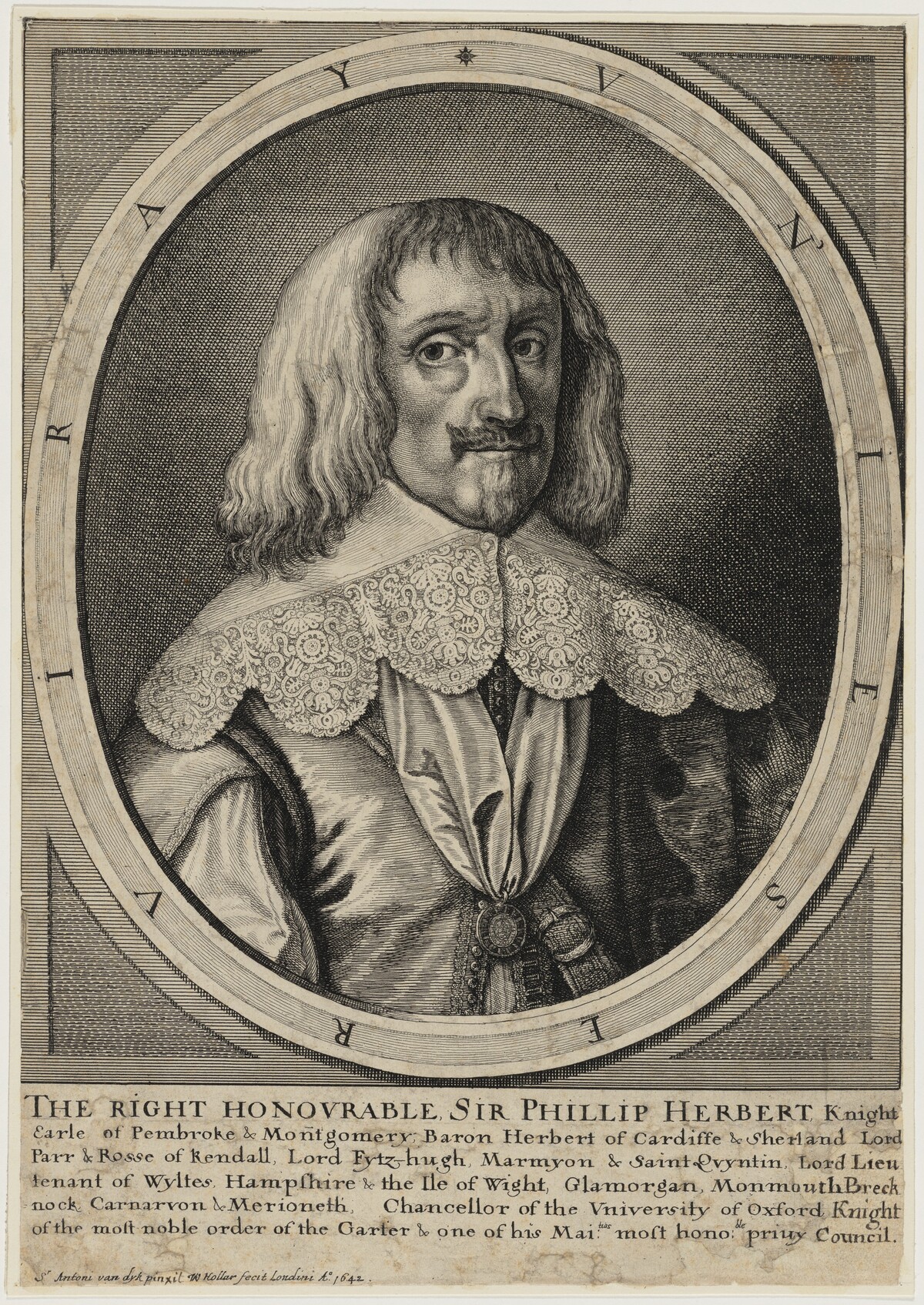 Philip Herbert, Fourth Earl of Pembroke by Wenceslaus Hollar after Sir Anthony van Dyck