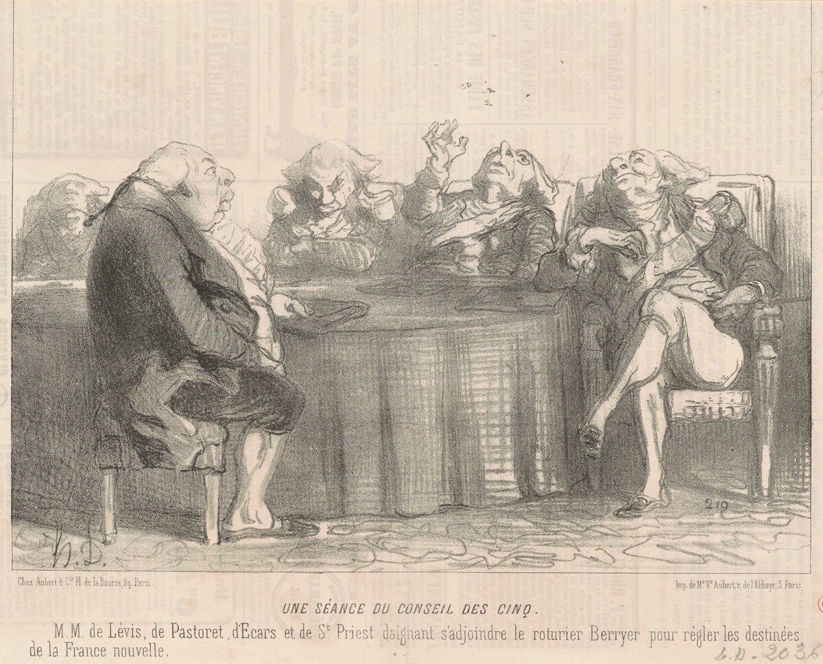 Une séance du conseil des cinq by Honoré Daumier