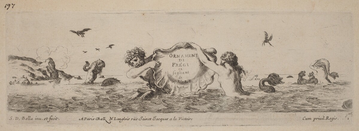 Title Page for "Ornamenti di fregi e fogliani" by Stefano Della Bella