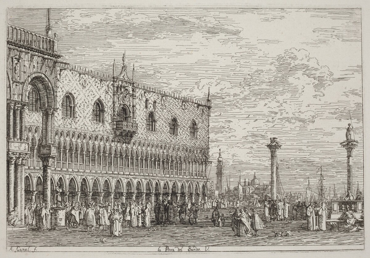 La Piera del Bando. V. [lower right] by Canaletto