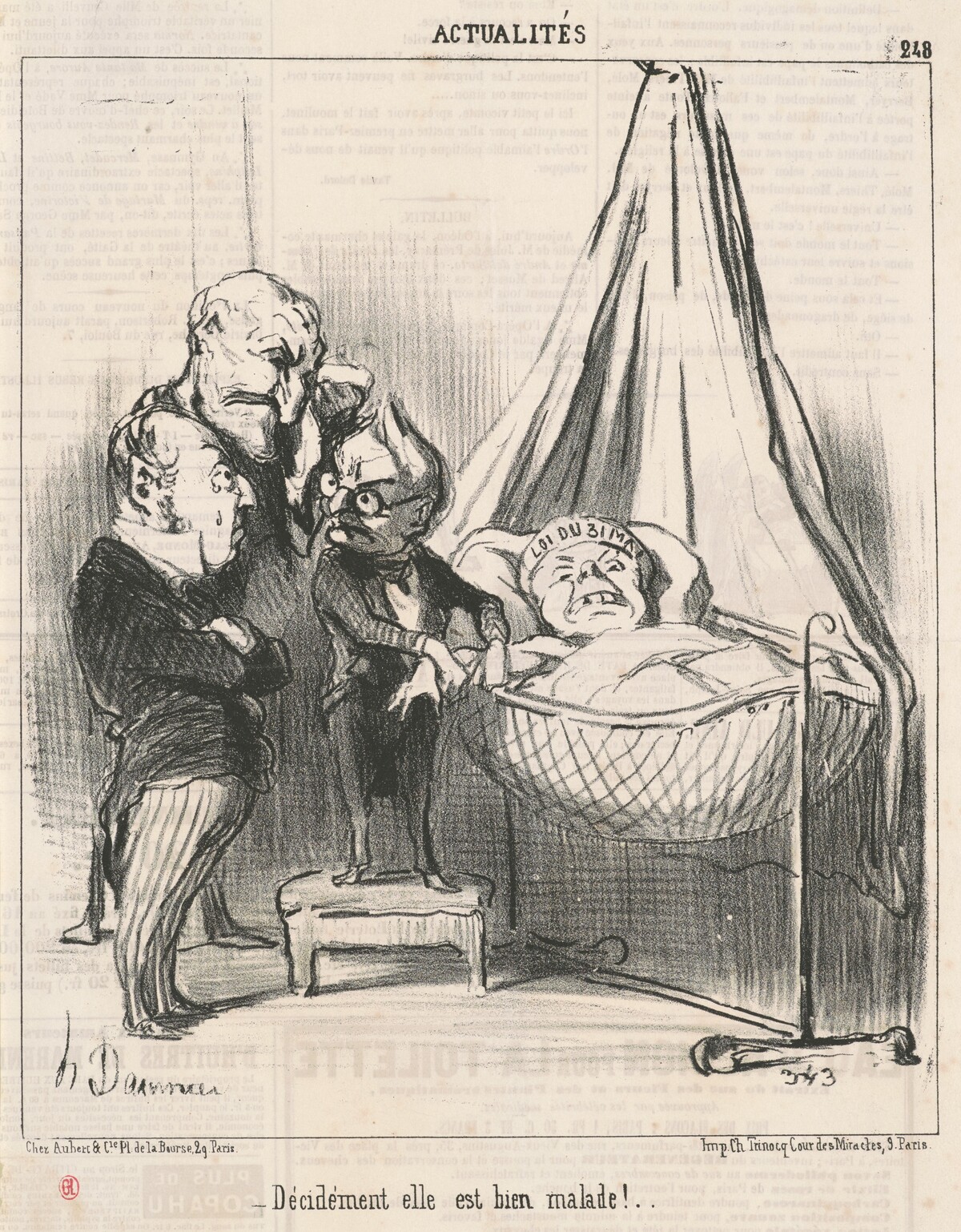 Décidément elle est bien malade! by Honoré Daumier