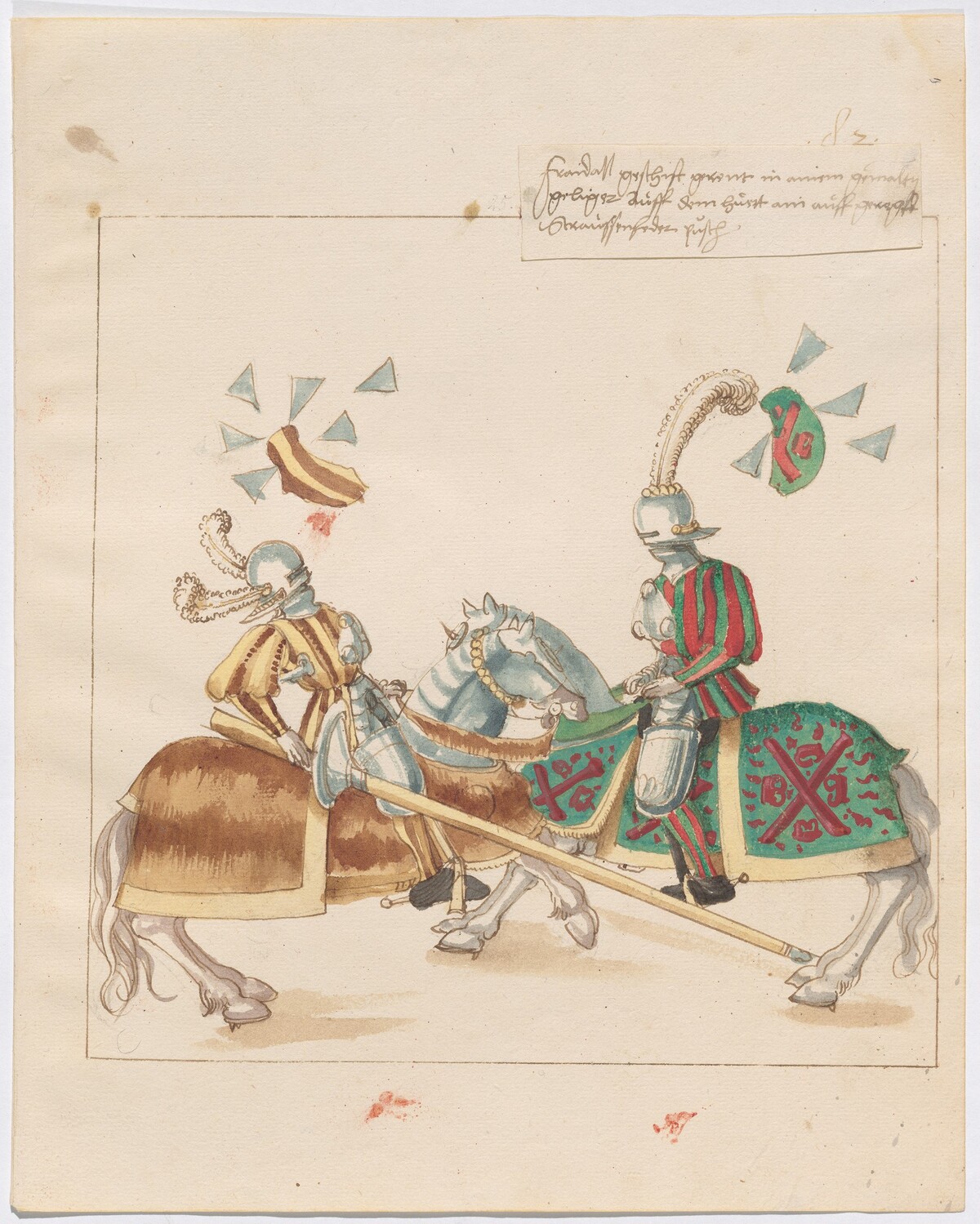 Mock Joust of War with Flying and Exploding Shields by German 16th Century