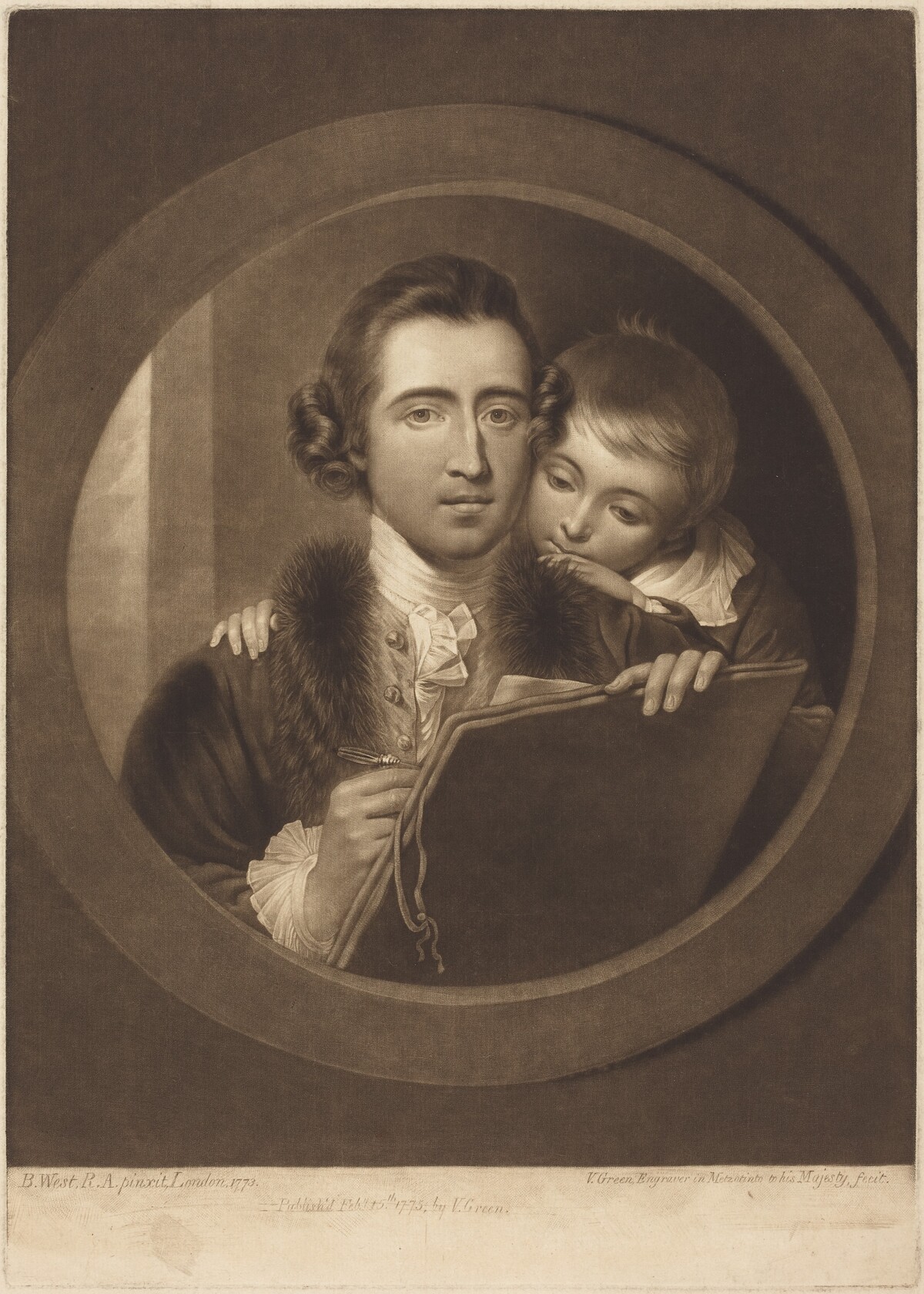 Benjamin West and His Son Raphael Lamar West by Valentine Green after Benjamin West
