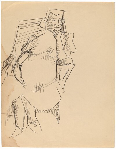 Pregnant Woman Seated in Chair