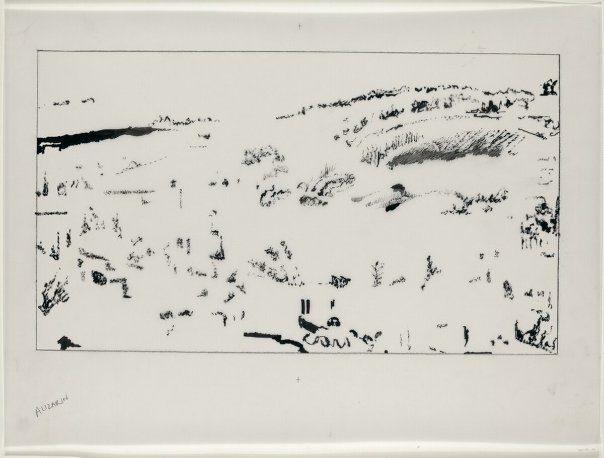 Drawing for "Jerusalem, Temple Mount" by Philip Pearlstein