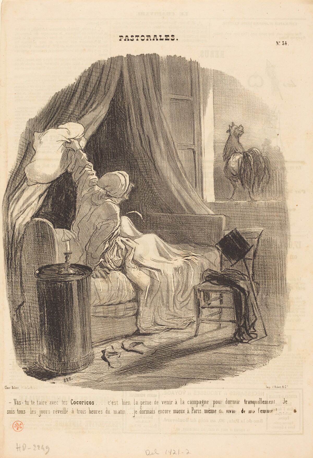 Vas-tu te taire avec tes Cocoricos... by Honoré Daumier
