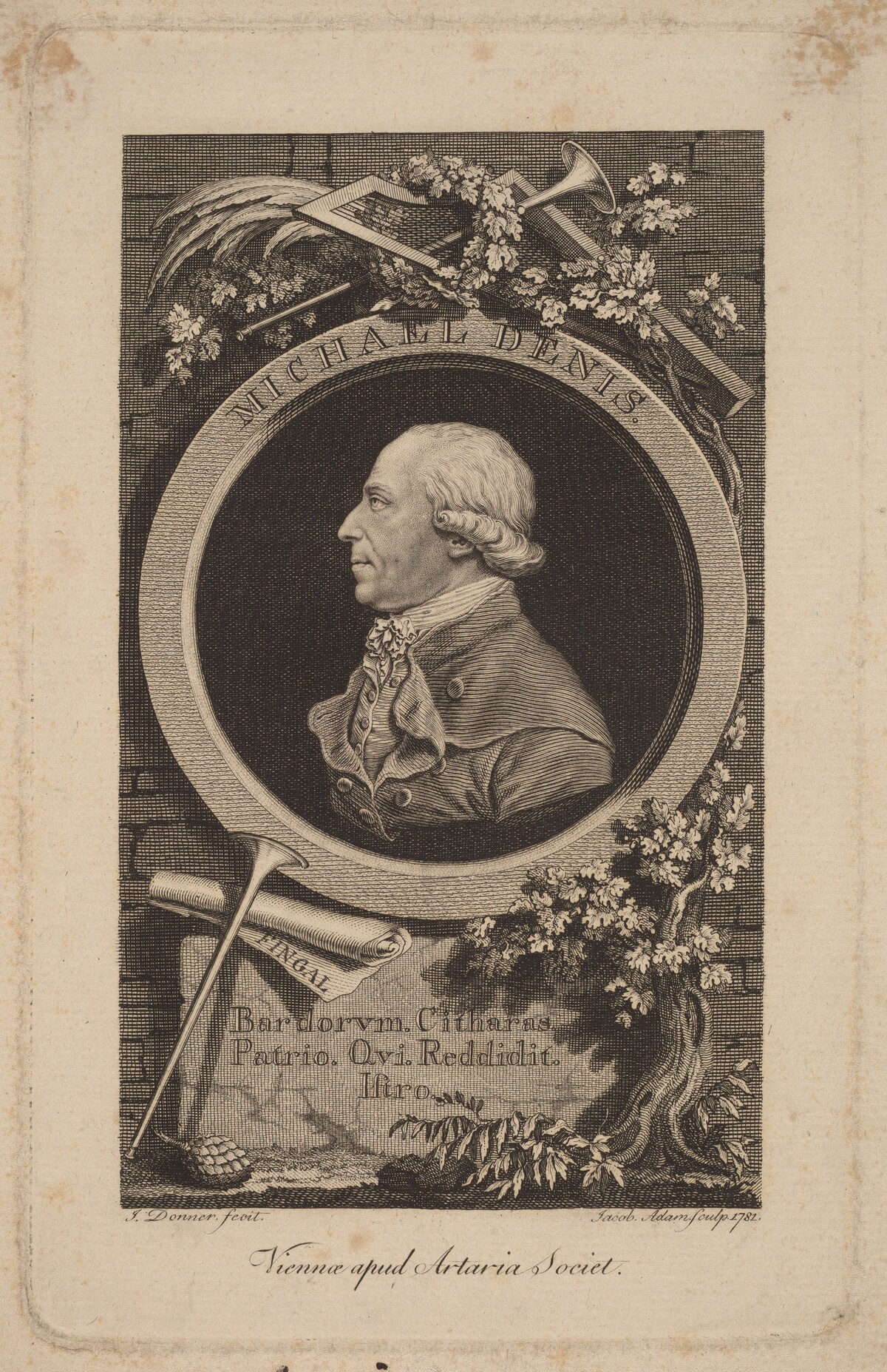 Johann-Michael Denis by Jacob Adam after Johann Donner