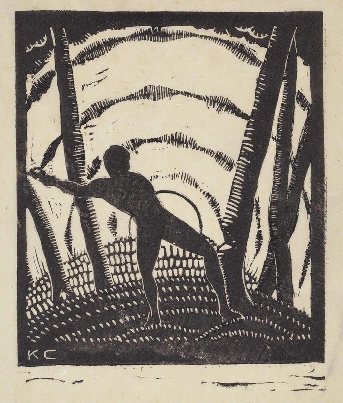 Untitled (Man Felling Tree) by Konrad Cramer