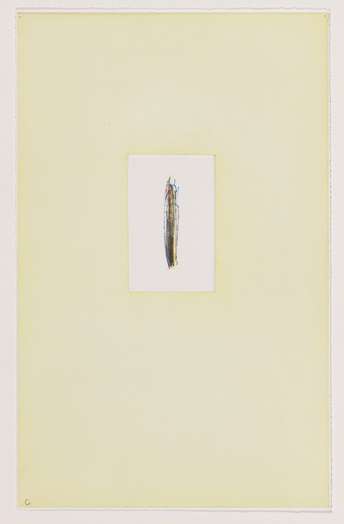 Finger Lines (Yellow) [working proof 1] by Tom Marioni