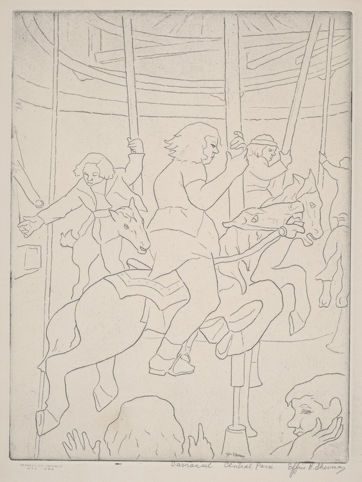 Carousel Central Park by Effim H. Sherman