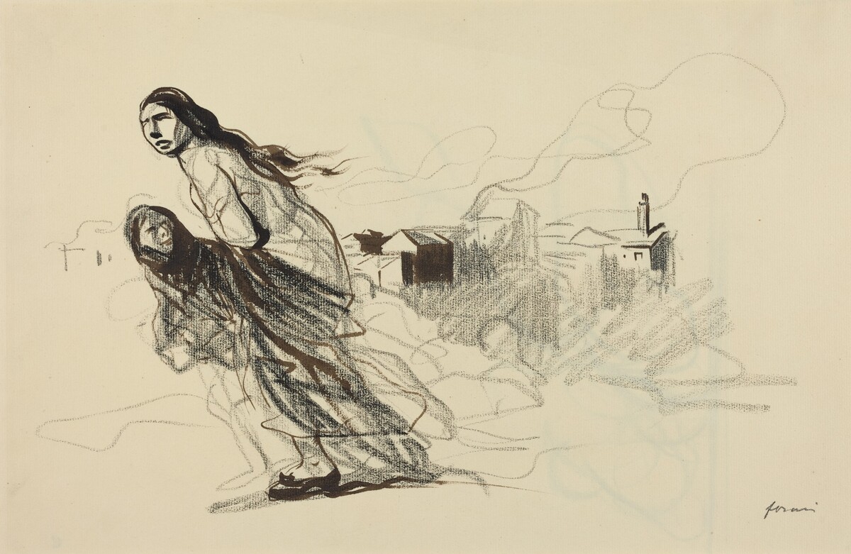 a) After Douai (recto); b) Untitled (verso) by Jean-Louis Forain