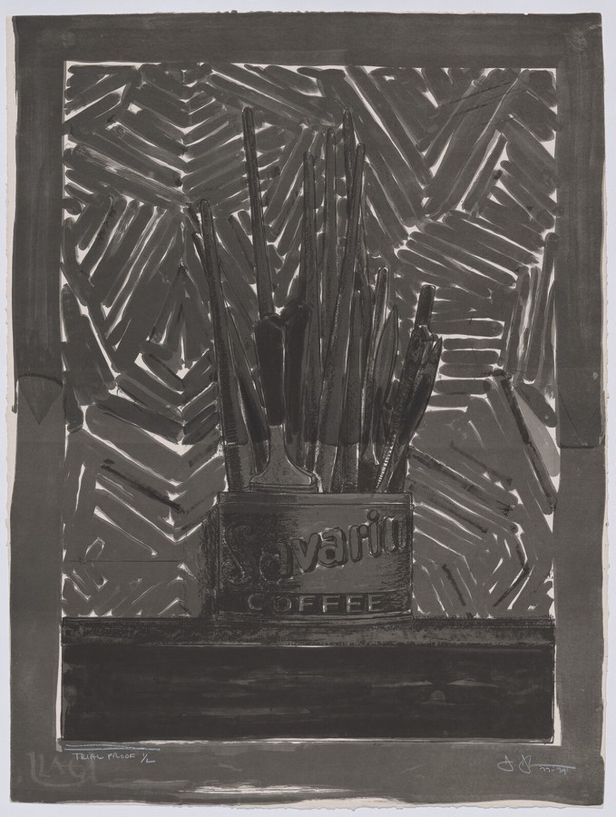 Savarin and Savarin E.M. [trial proof] by Jasper Johns