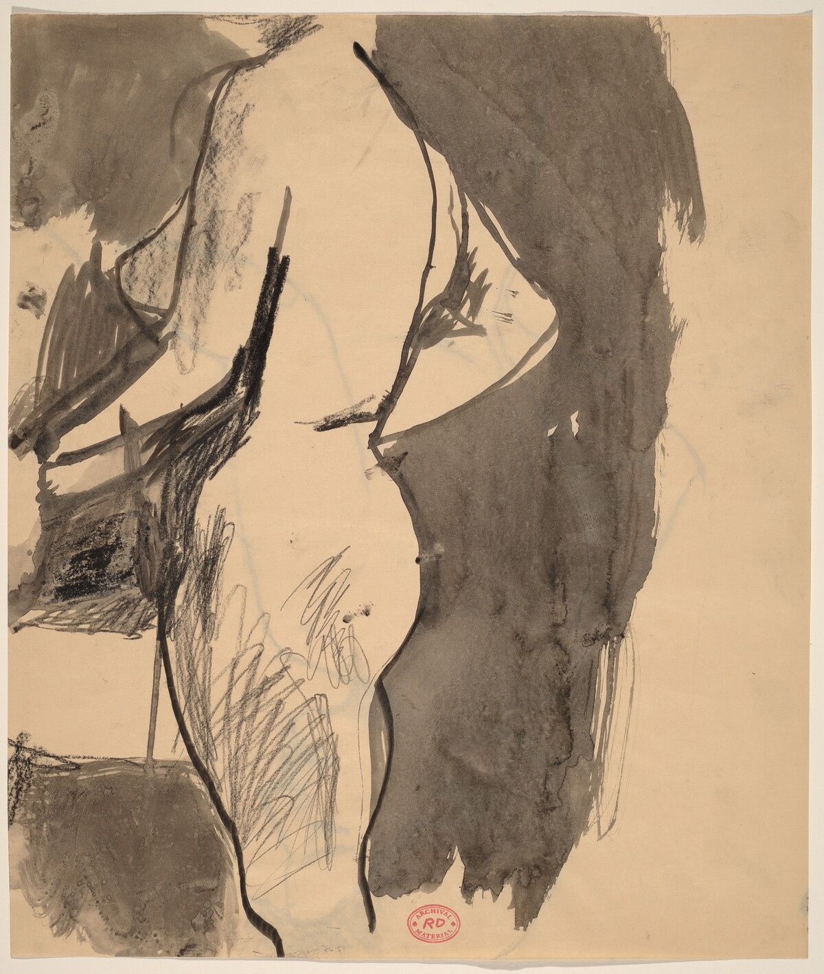 Untitled [side view of a female nude] [recto] by Richard Diebenkorn