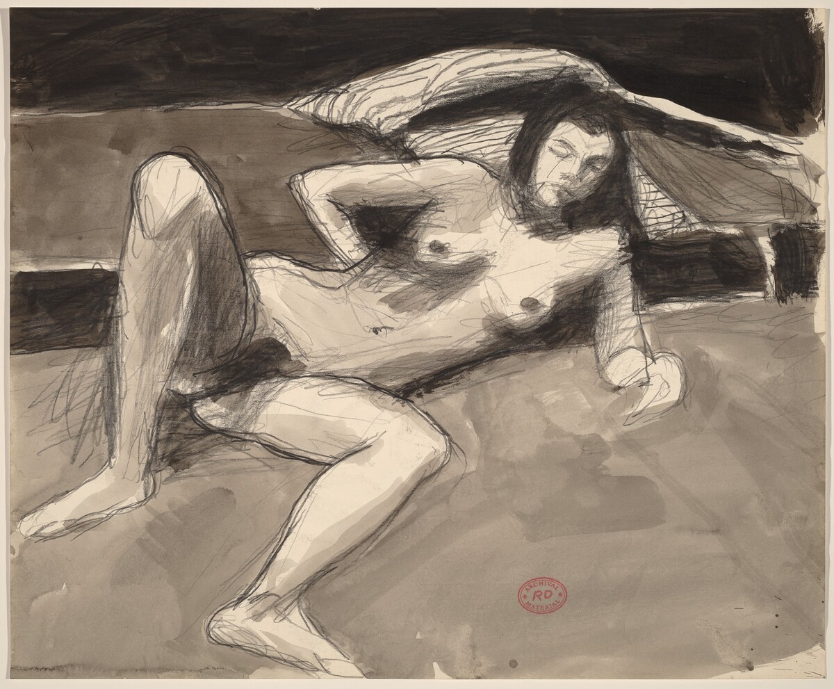 Untitled [female nude resting on her right side] by Richard Diebenkorn