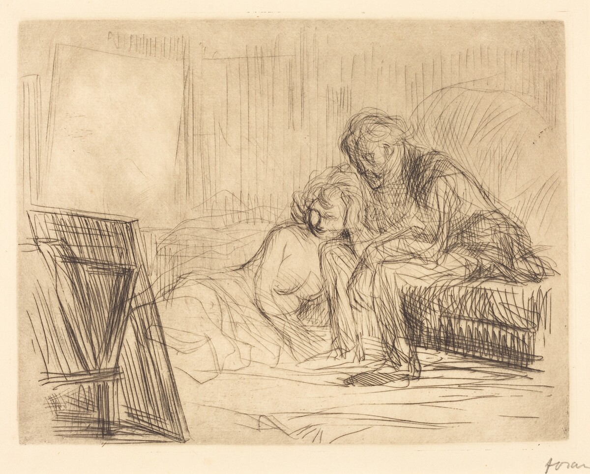 Le repos du modèle (1ère planche) (The Model's Rest) (first plate) by Jean-Louis Forain