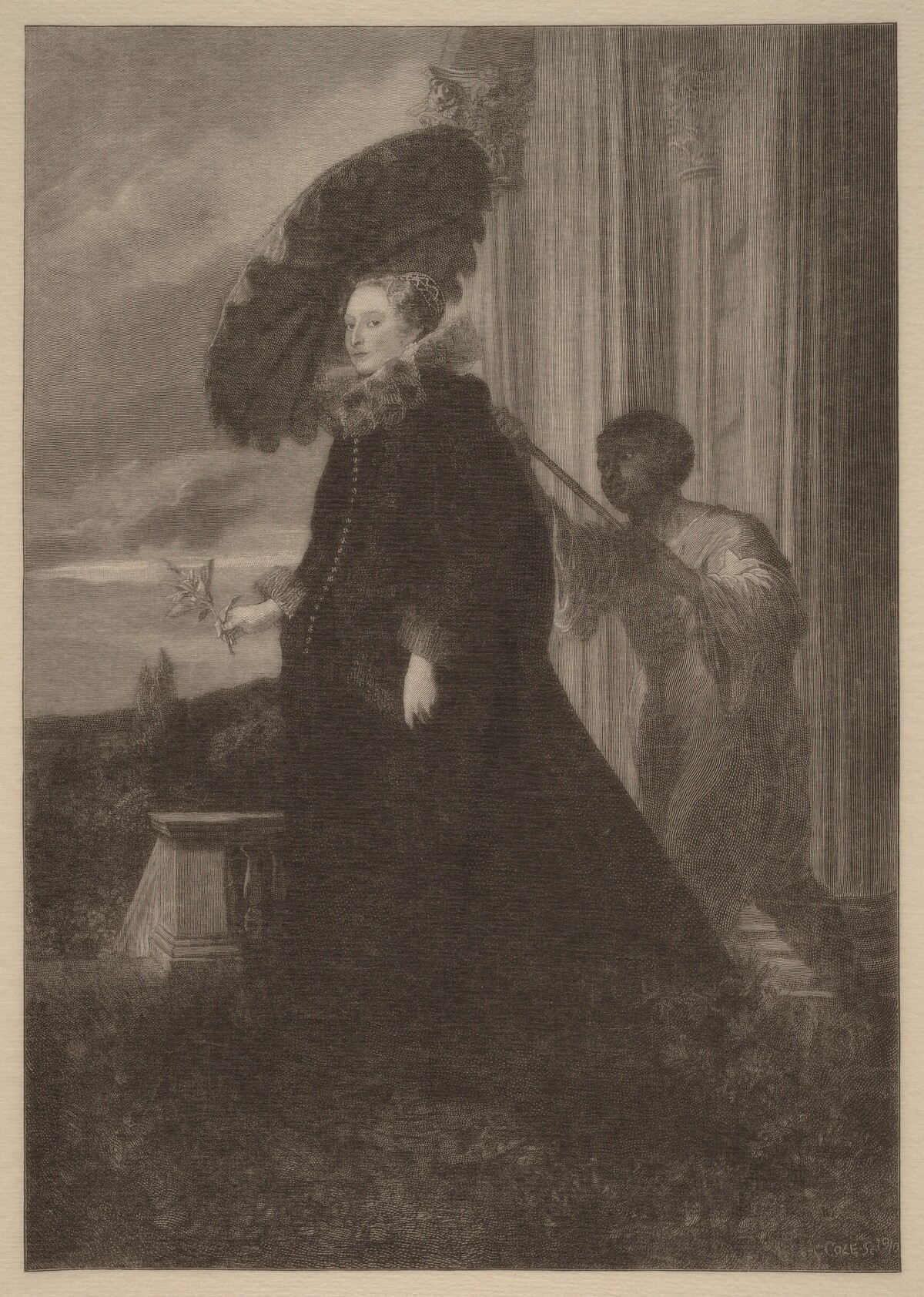 Marchesa Elena Grimaldi, Wife of Marchese Nicola Cattaneo by Timothy Cole after Sir Anthony van Dyck