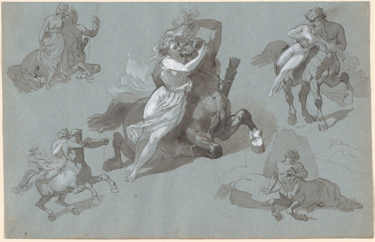 Nessus and Dejanira in Four Poses, and the Dying Nessus by Hippolyte Lalaisse