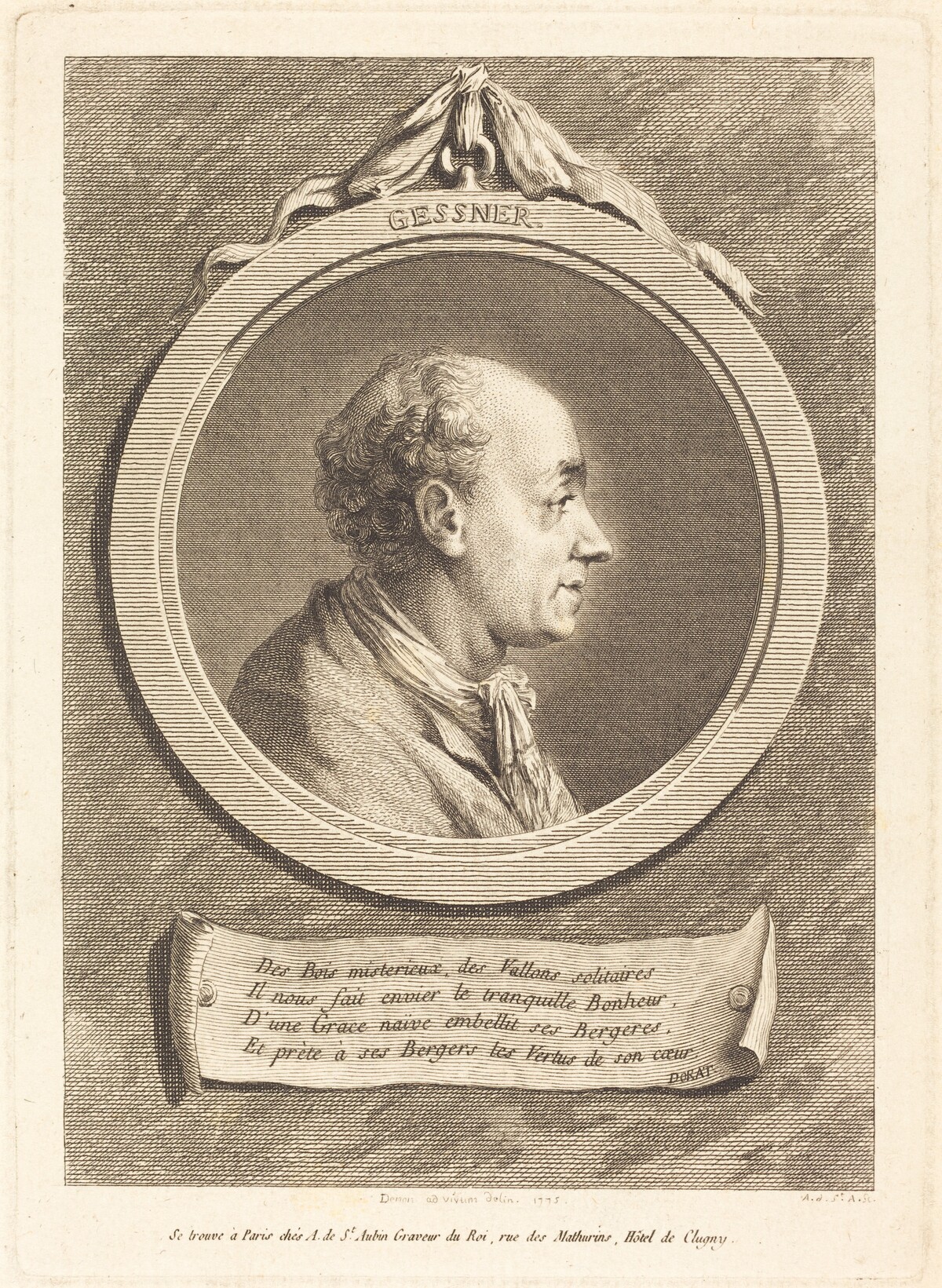 Salomon Gessner by Augustin de Saint-Aubin after Vivant Denon