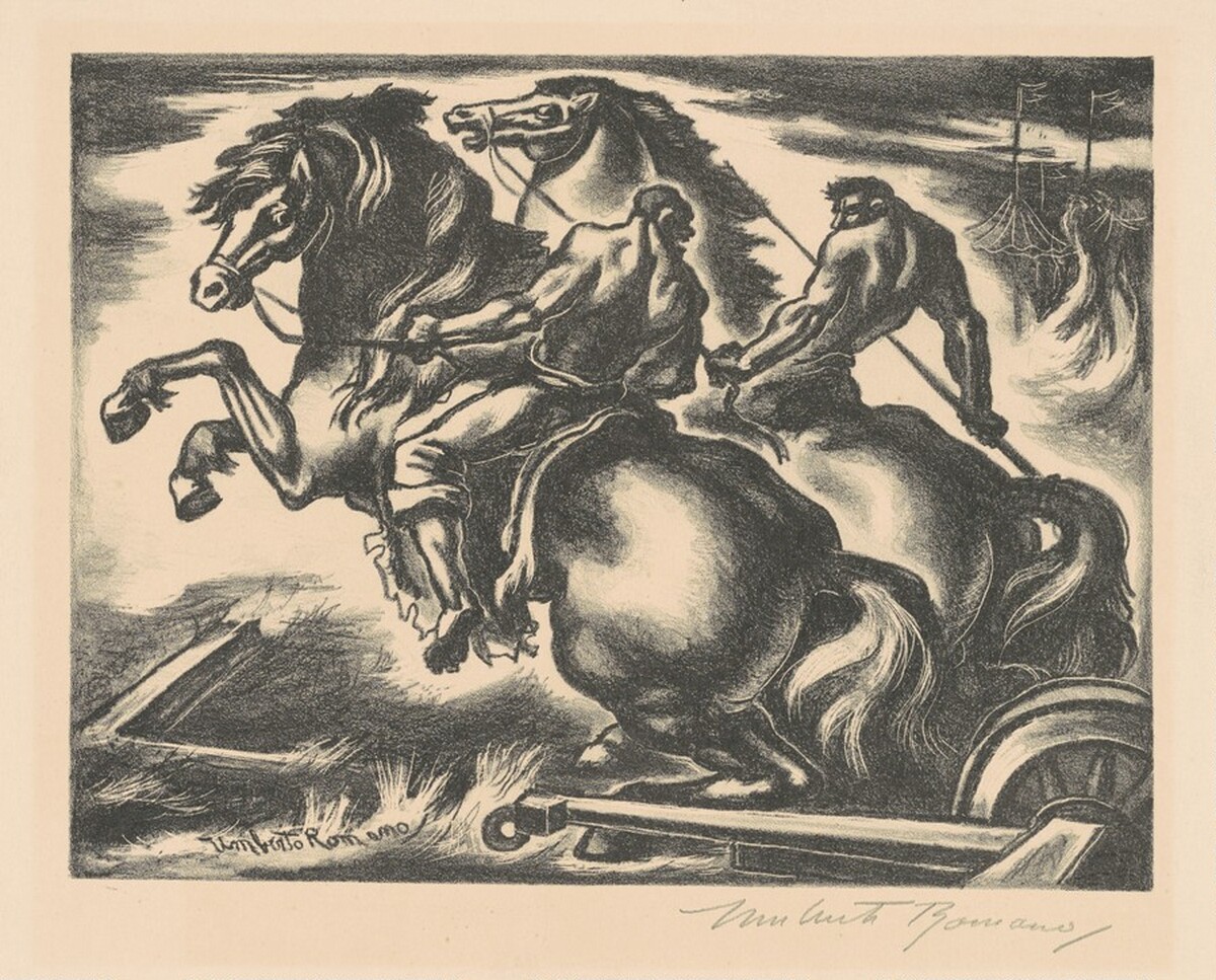 Circus Riders in the Night by Umberto Romano