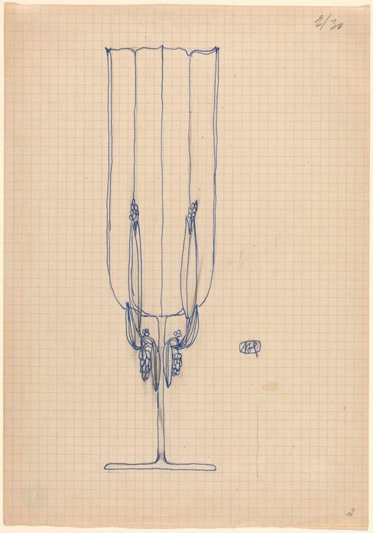 Design for a Stemmed Object (Glass or Goblet?) by Josef Hoffmann
