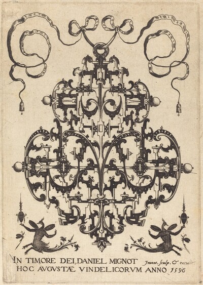 Title Page: Large Pendant, Two Winged Imaginary Figures at Bottom