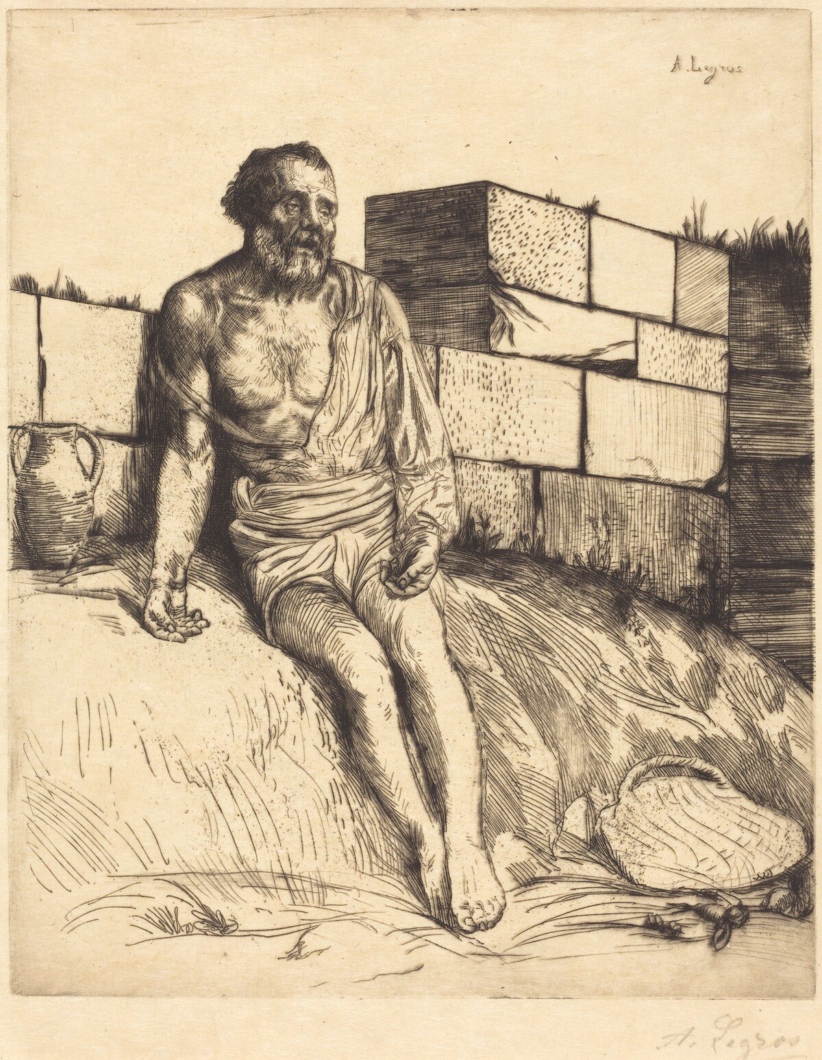 Job, 1st plate by Alphonse Legros
