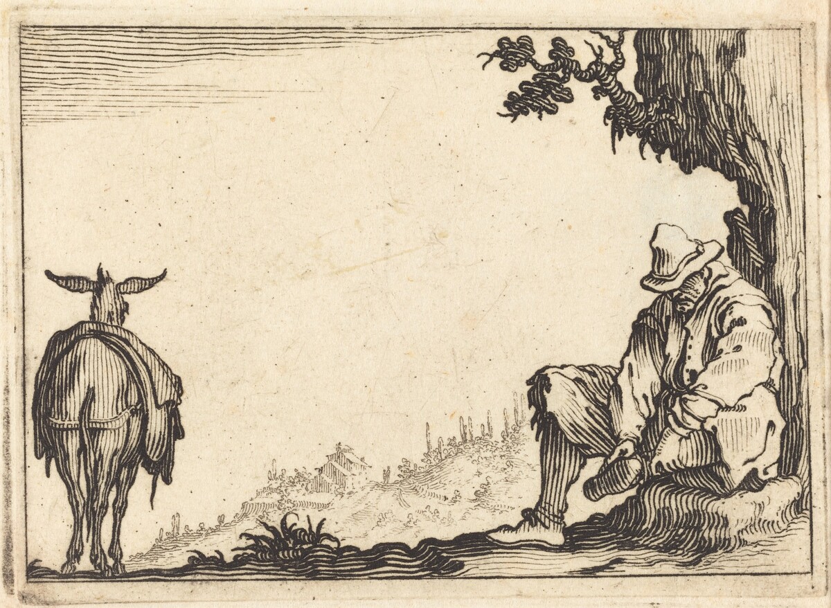 Peasant Removing His Shoe by Jacques Callot