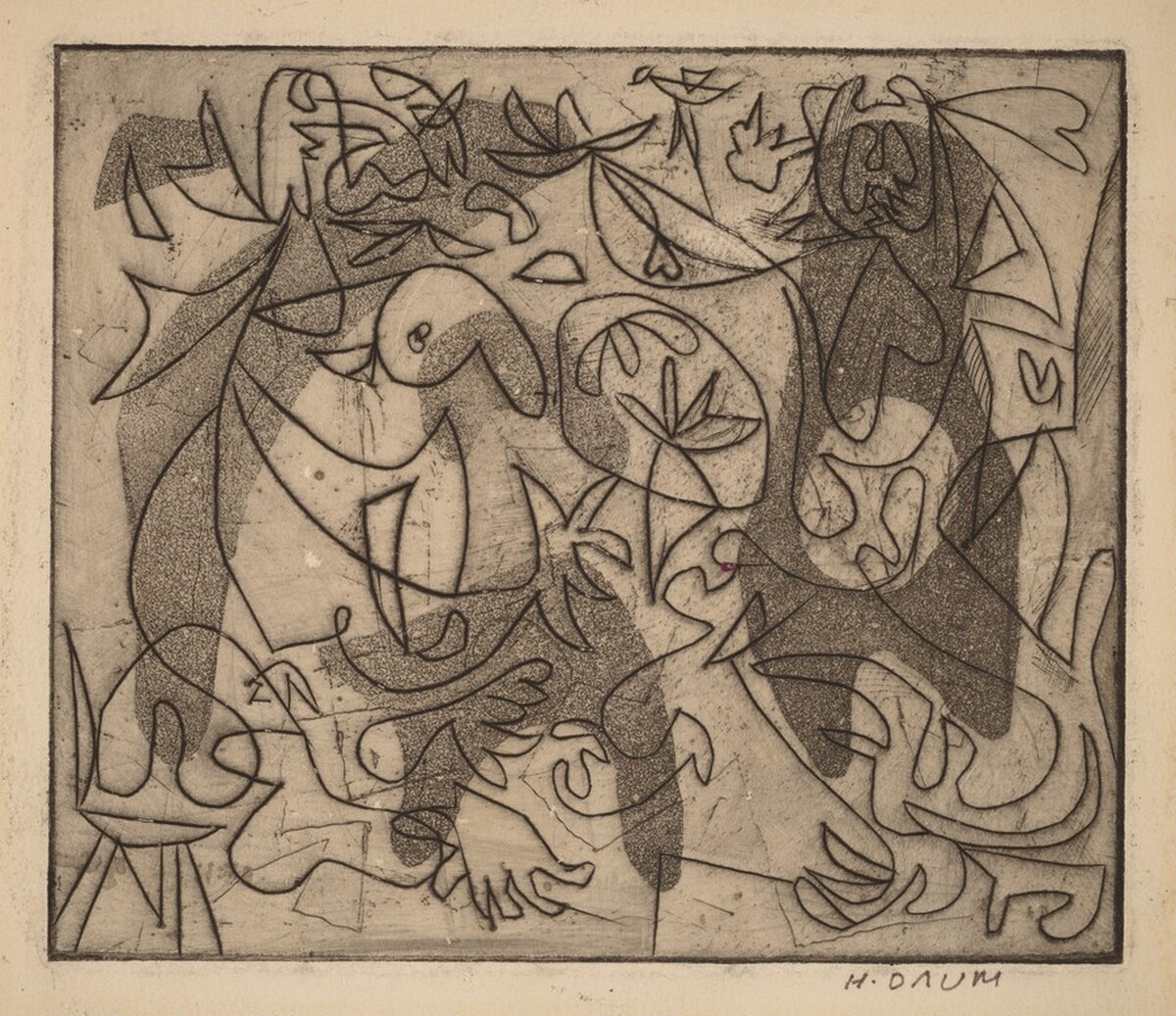 Untitled #2 (Biomorphic Shapes and Curving Lines) by Howard Daum