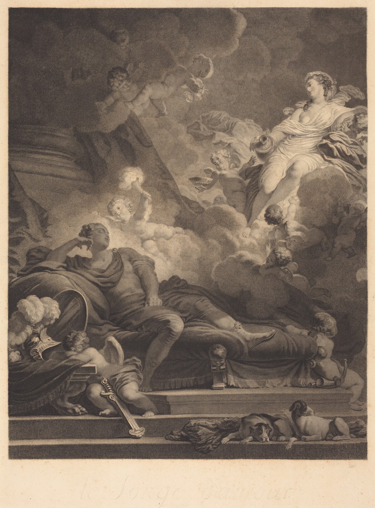 Le Songe d'Amour (Love's Dream) by Nicolas François Regnault after Jean-Honoré Fragonard