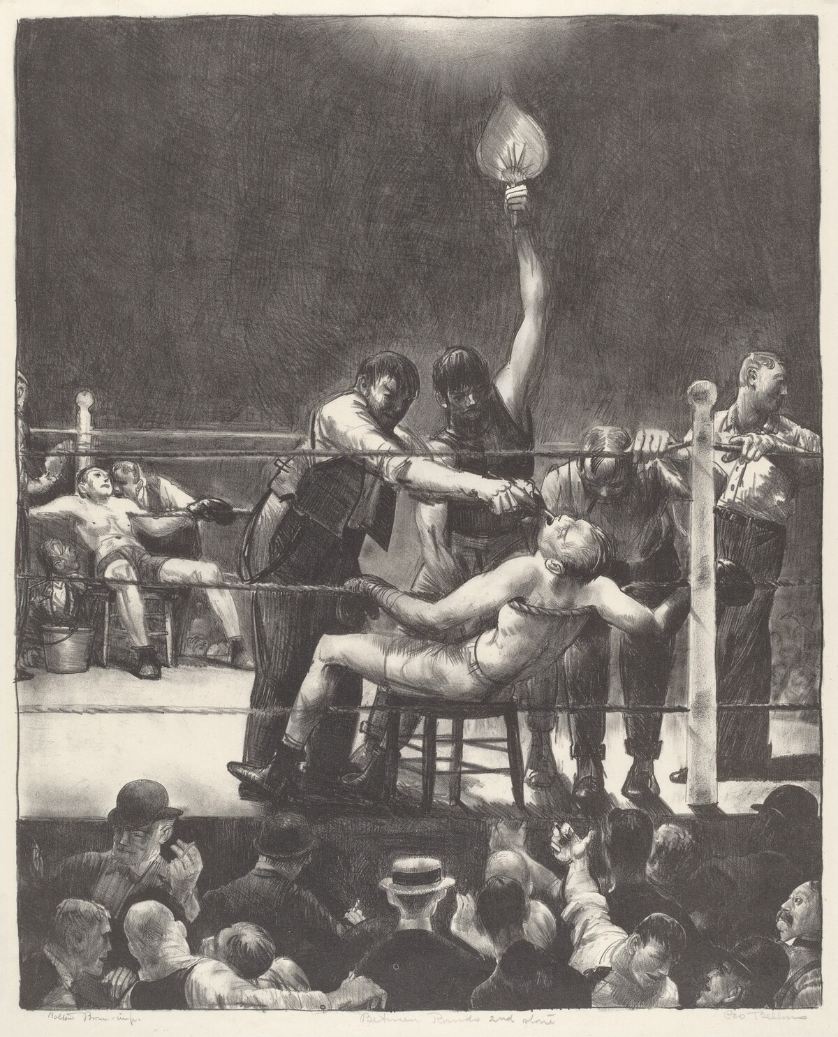 Between Rounds, small, second stone by George Bellows