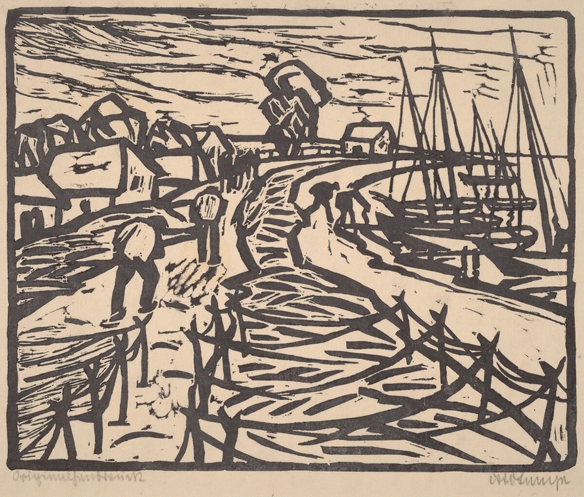 On the Beach by Otto Lange