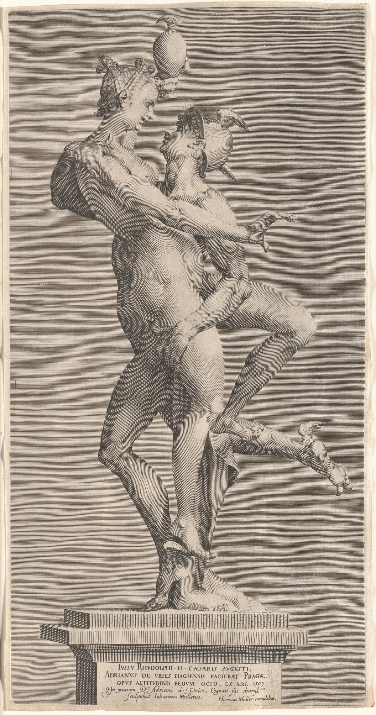 Mercury Abducting Psyche by Jan Muller, after Adriaen de Vries