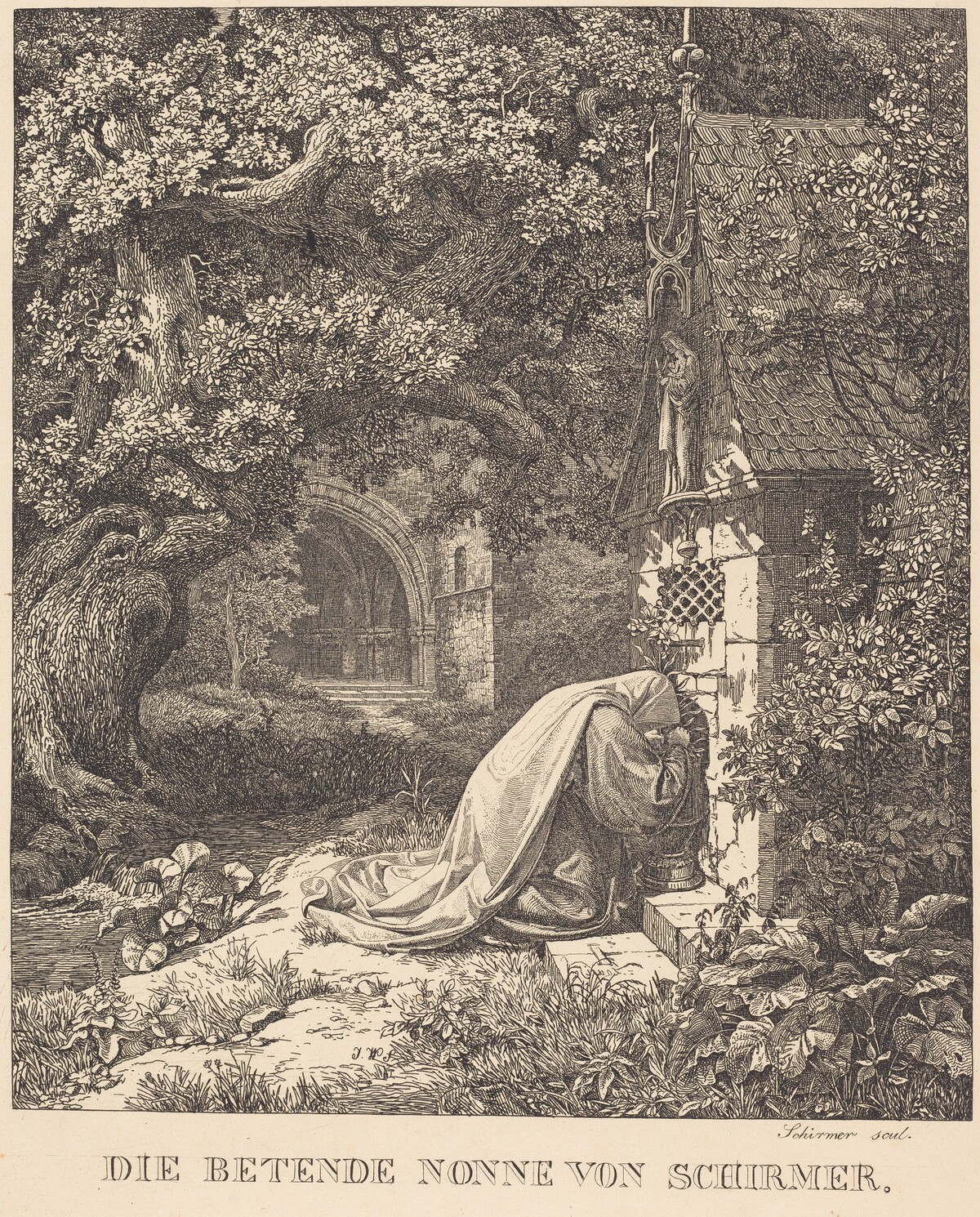 Die betende nonne (The Praying Nun) by Johann Wilhelm Schirmer