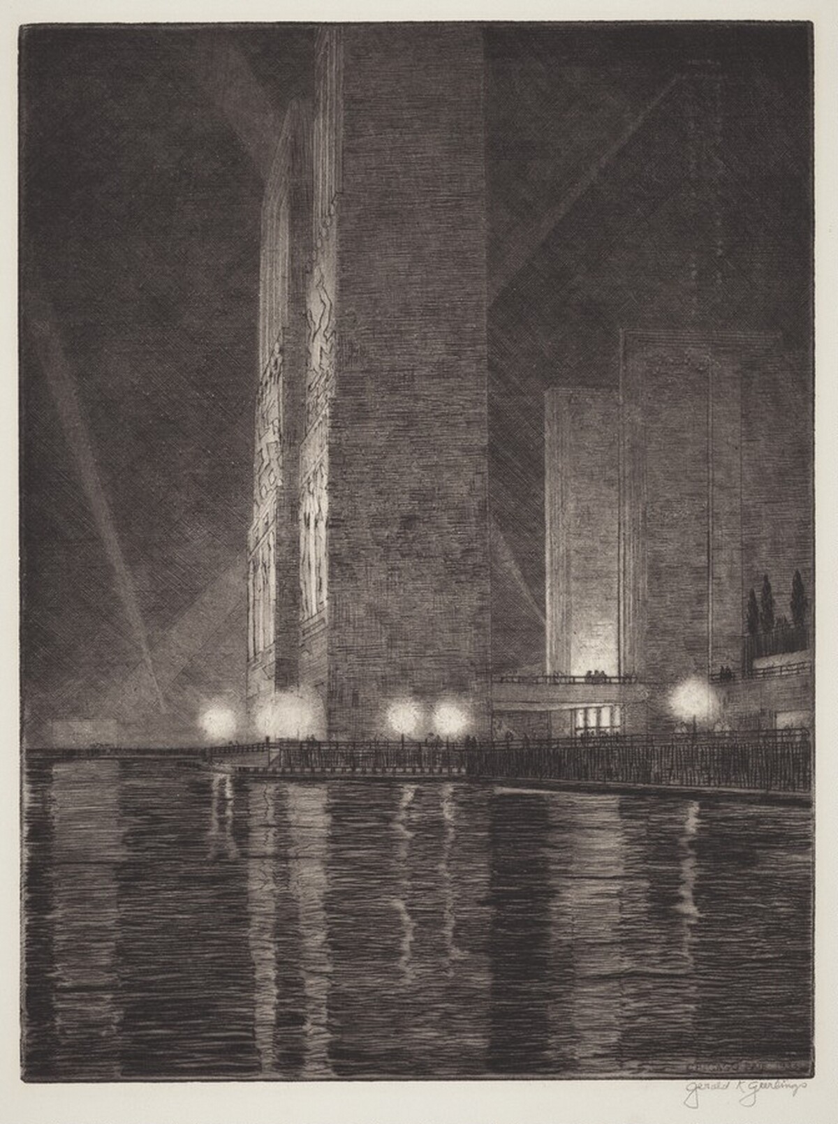 Electrical Building at Night by Gerald Kenneth Geerlings