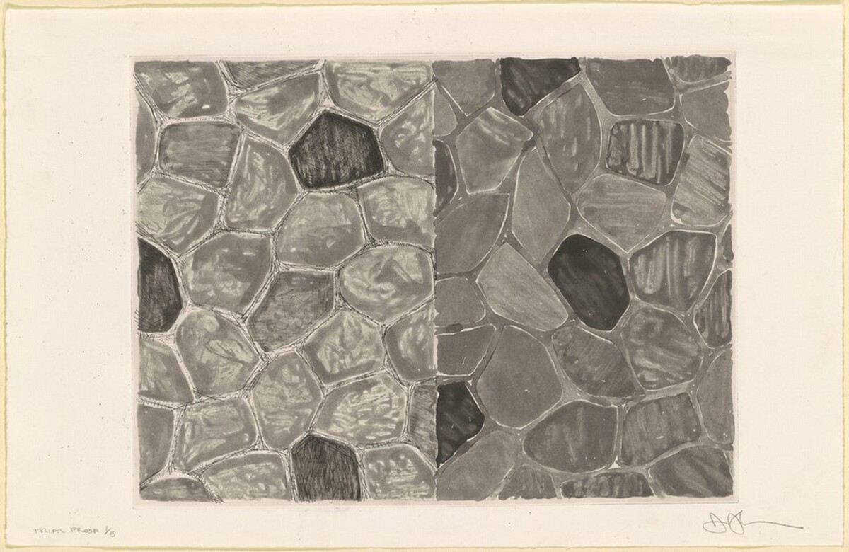 Flagstones and Flagstones [trial proof 1] by Jasper Johns