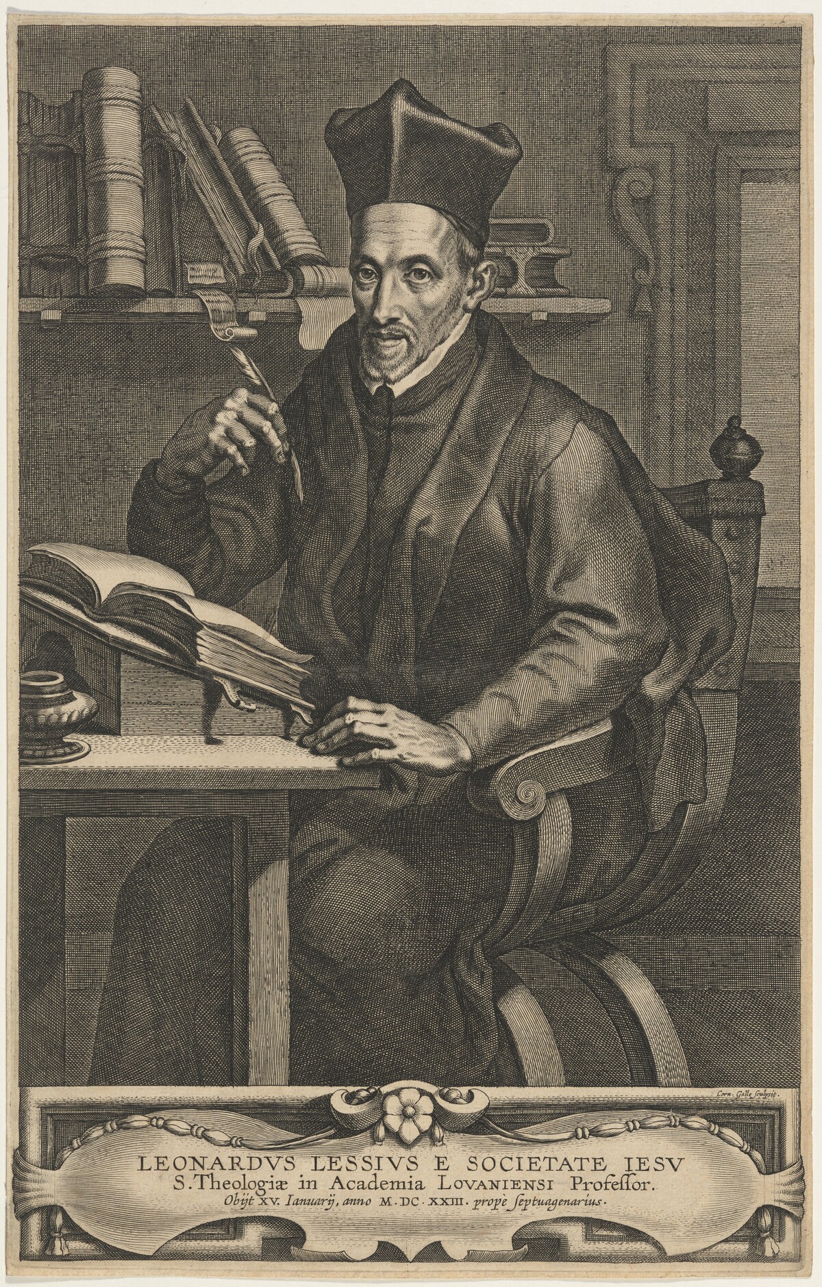 Leonard Lessius, Jesuit Priest, Professor at Louvain by Cornelis Galle I