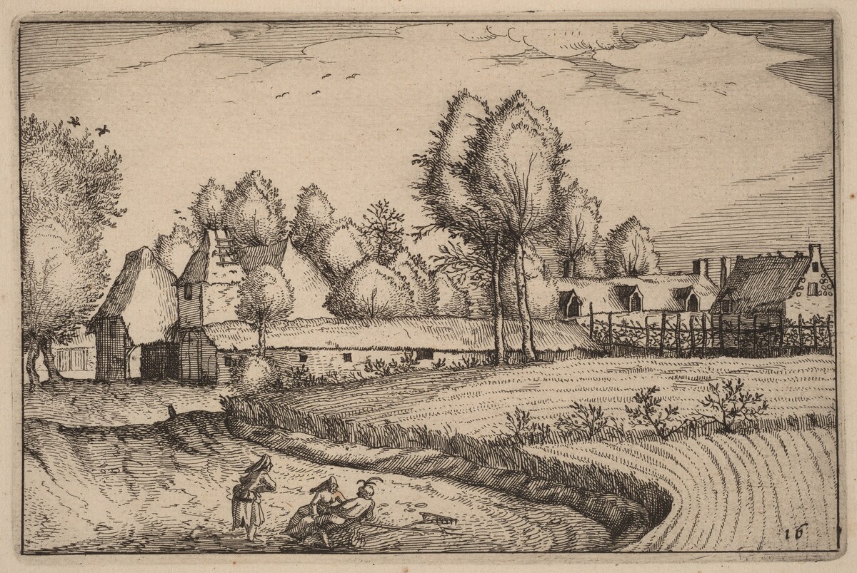 Road along a Field by Claes Jansz Visscher after Johannes van Doetechum, the Elder after Lucas van Doetechum after Master of the Small Landscapes