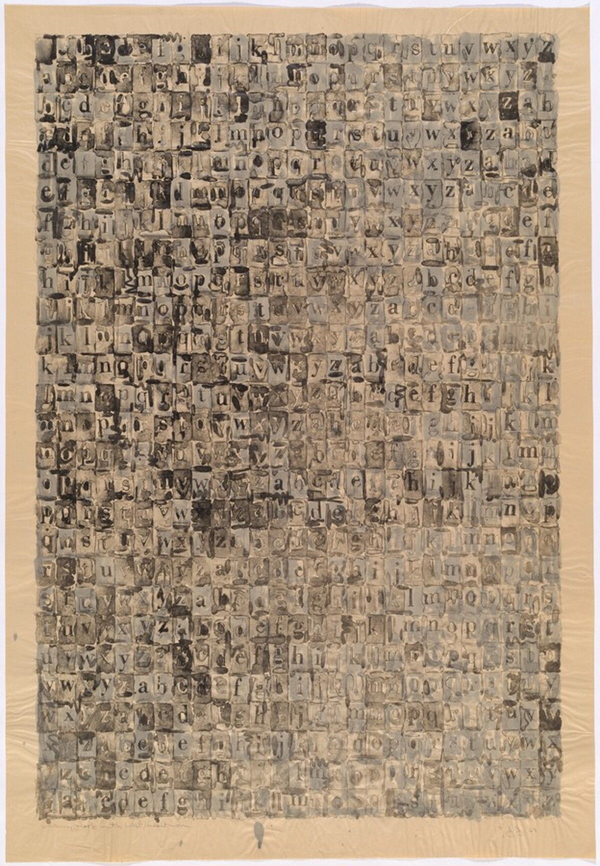 Gray Alphabets [working proof] by Jasper Johns